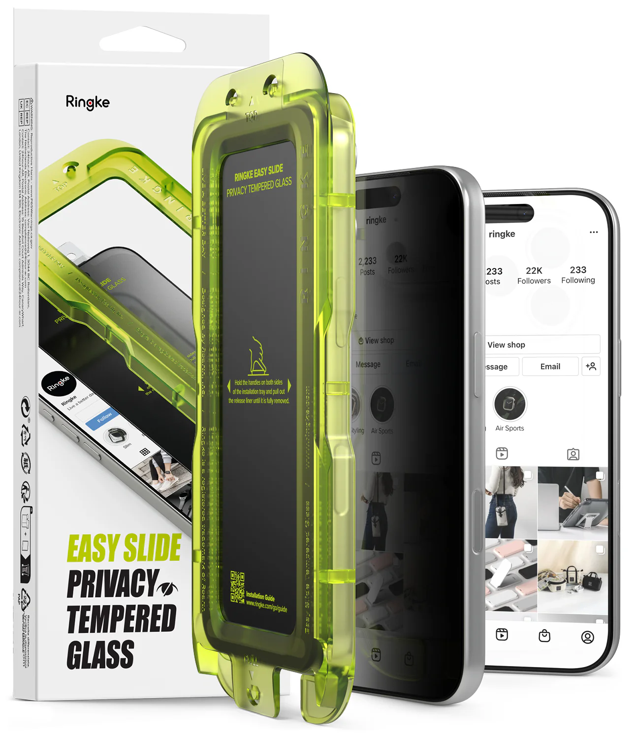 iPhone 17 Pro Max Screen Protector | Easy Slide Privacy Tempered Glass