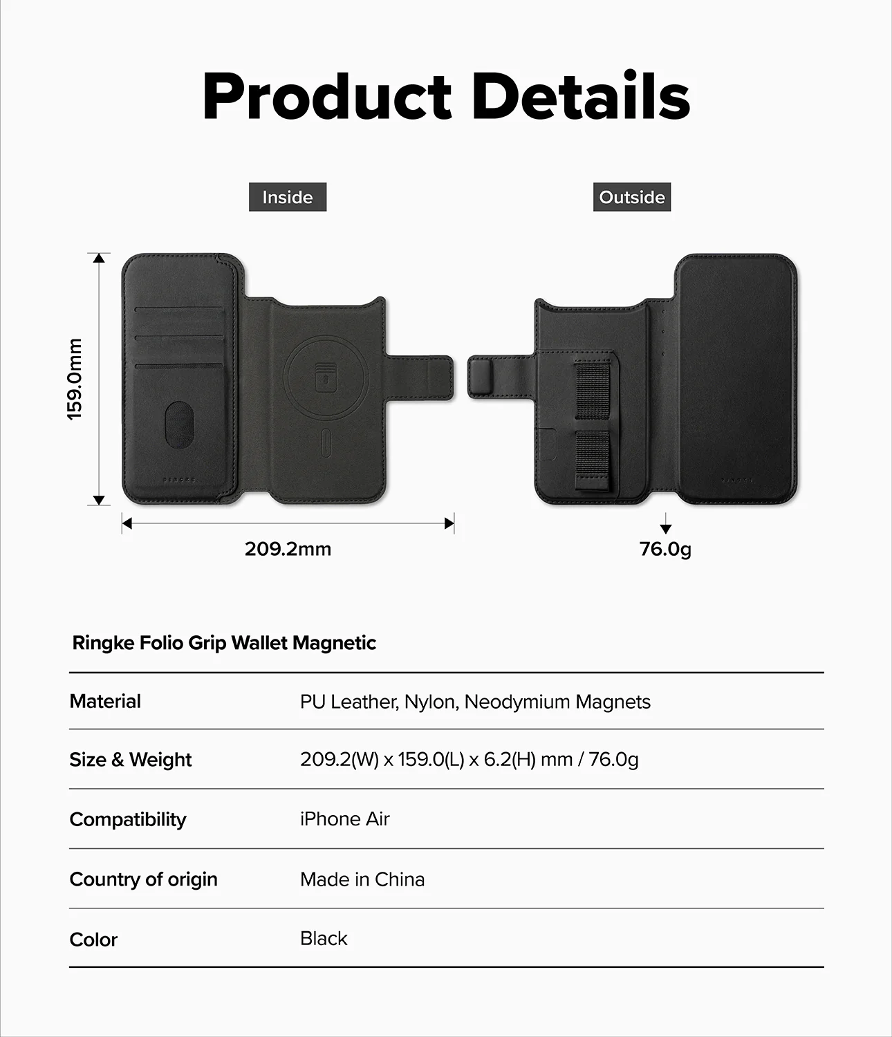 iPhone Air Cover | Folio Grip Wallet Magnetic - Image 16
