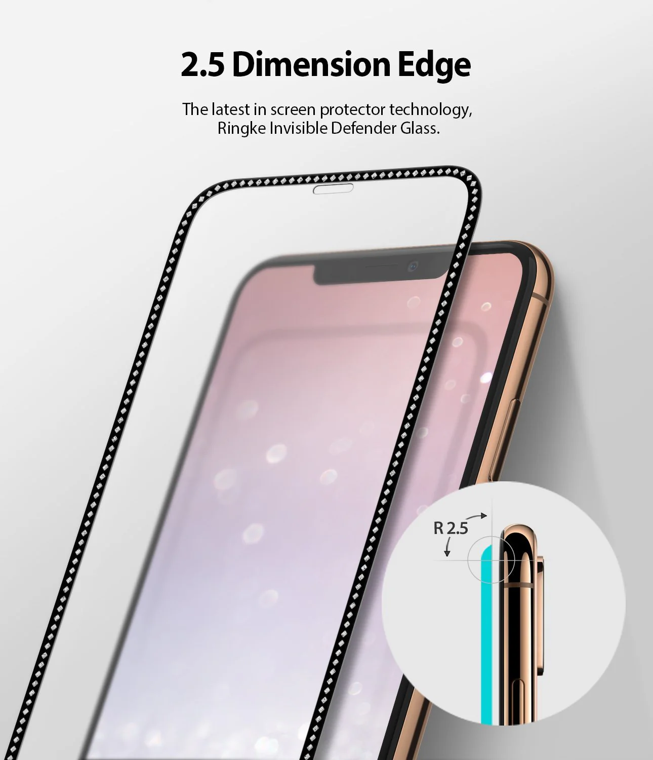 iPhone XS / 11 Pro Screen Protector | Invisible Defender Glass Jewel - Image 3