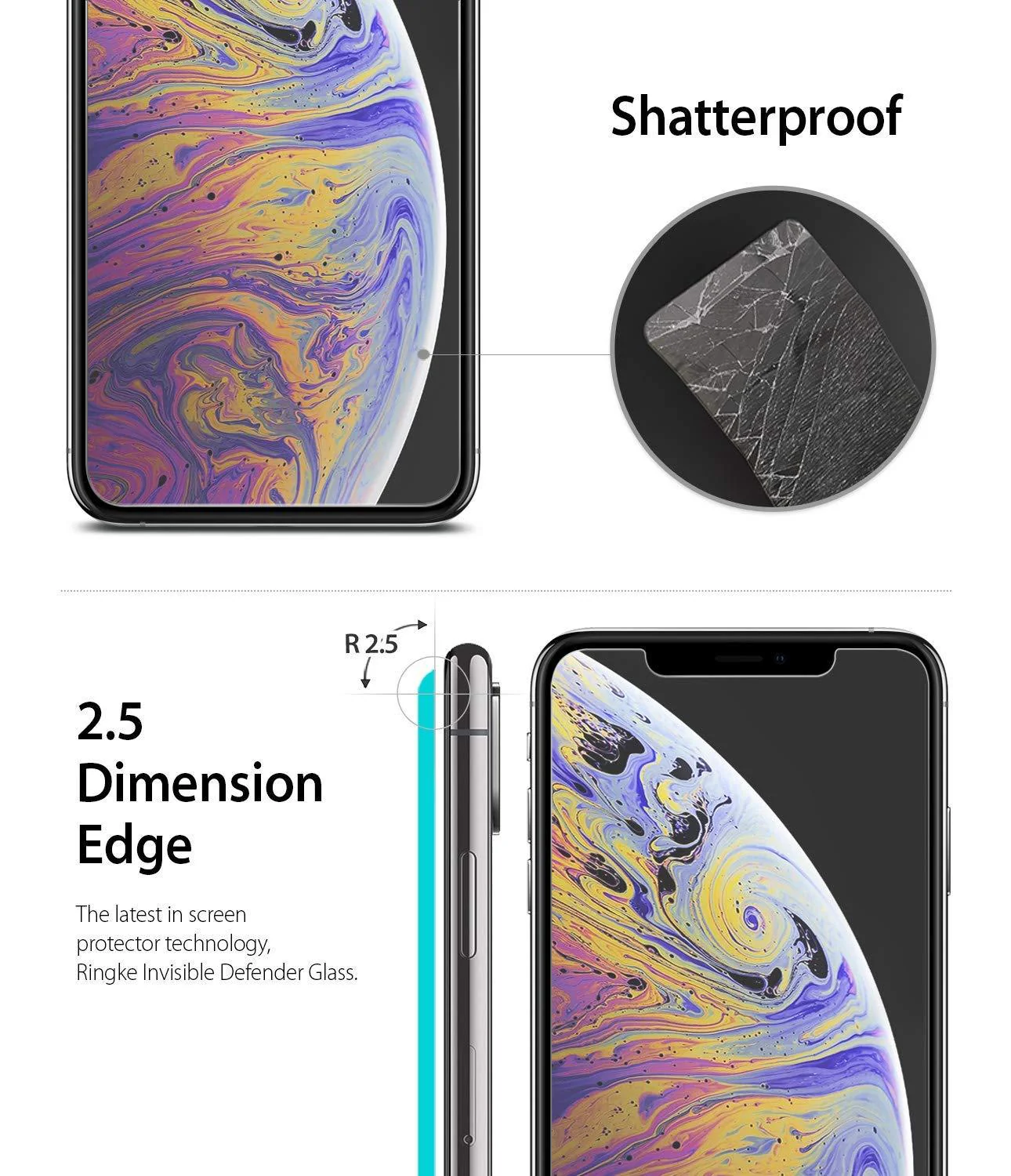 iPhone XS Max Screen Protector | Invisible Defender Glass - Image 3
