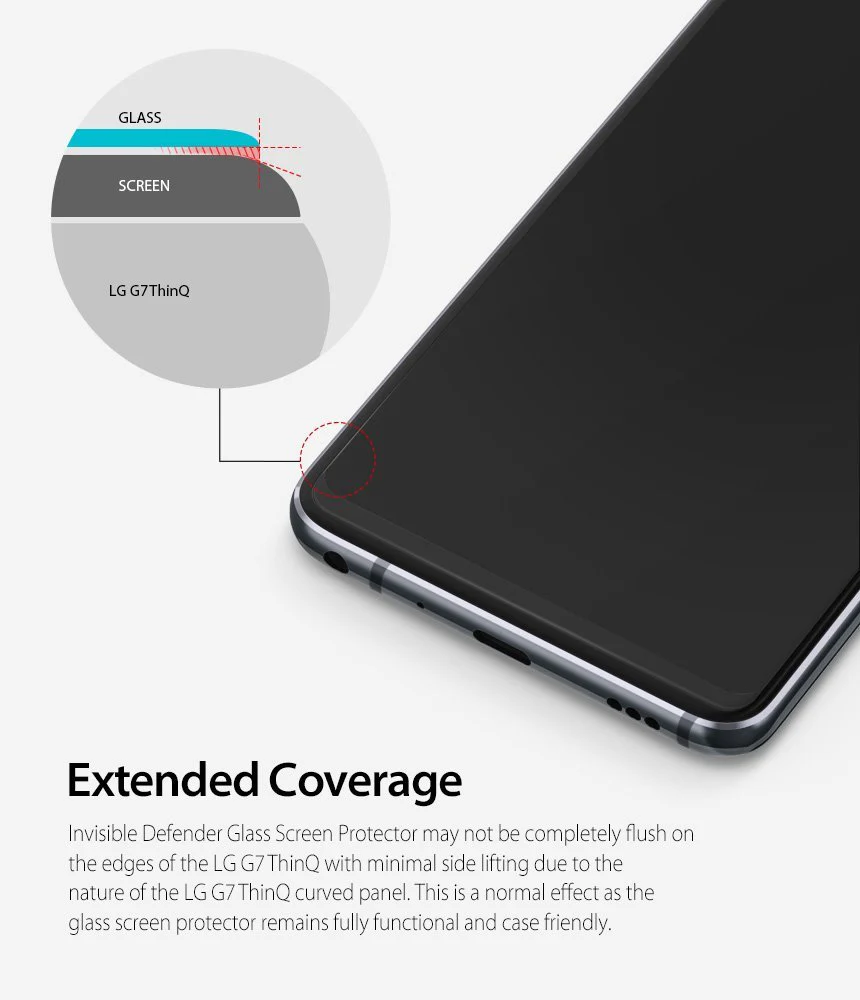 LG G7 ThinQ Screen Protector | Invisible Defender Glass - Image 5