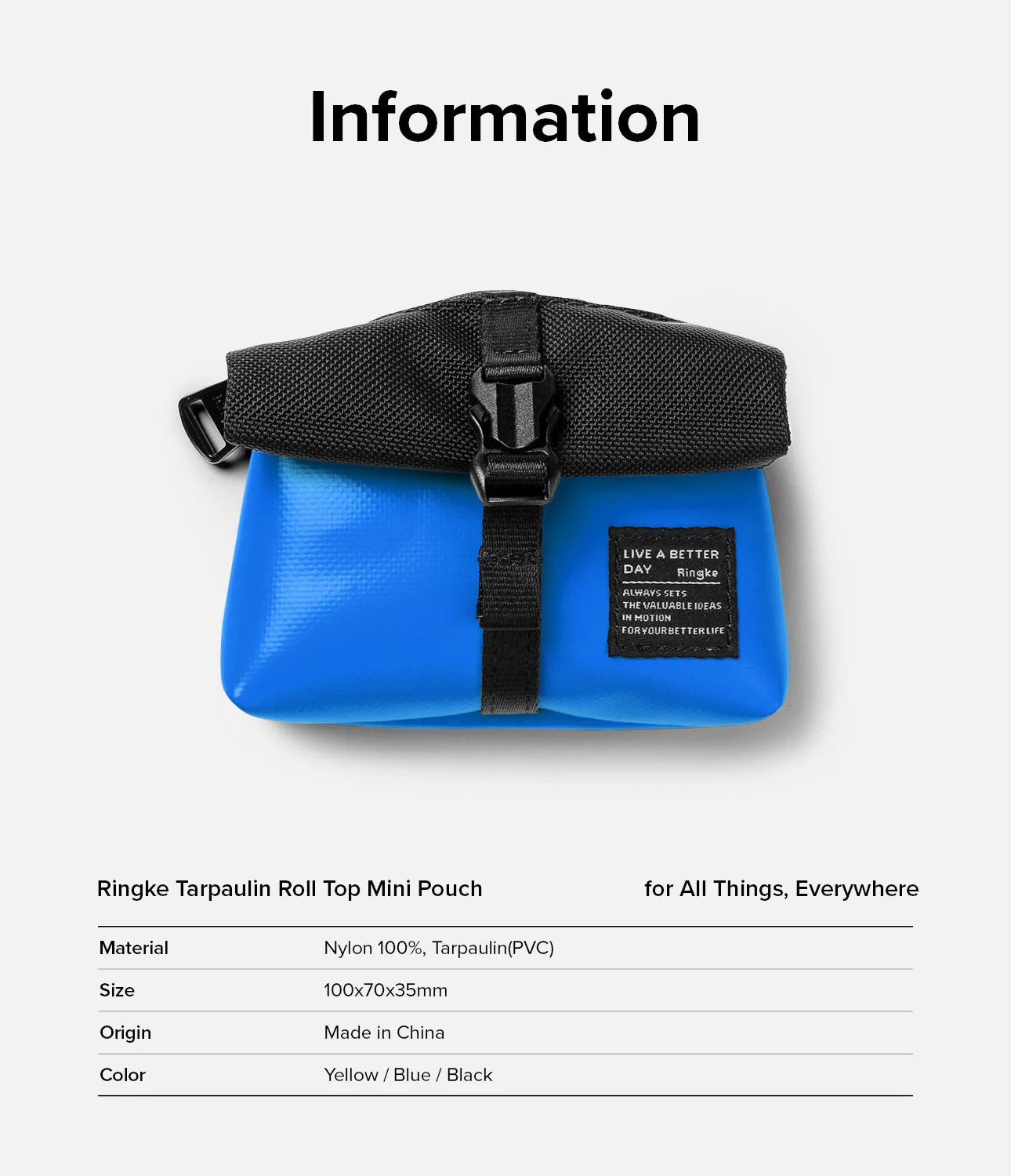 Mini Pouch Tarpaulin | Roll Top - Image 25