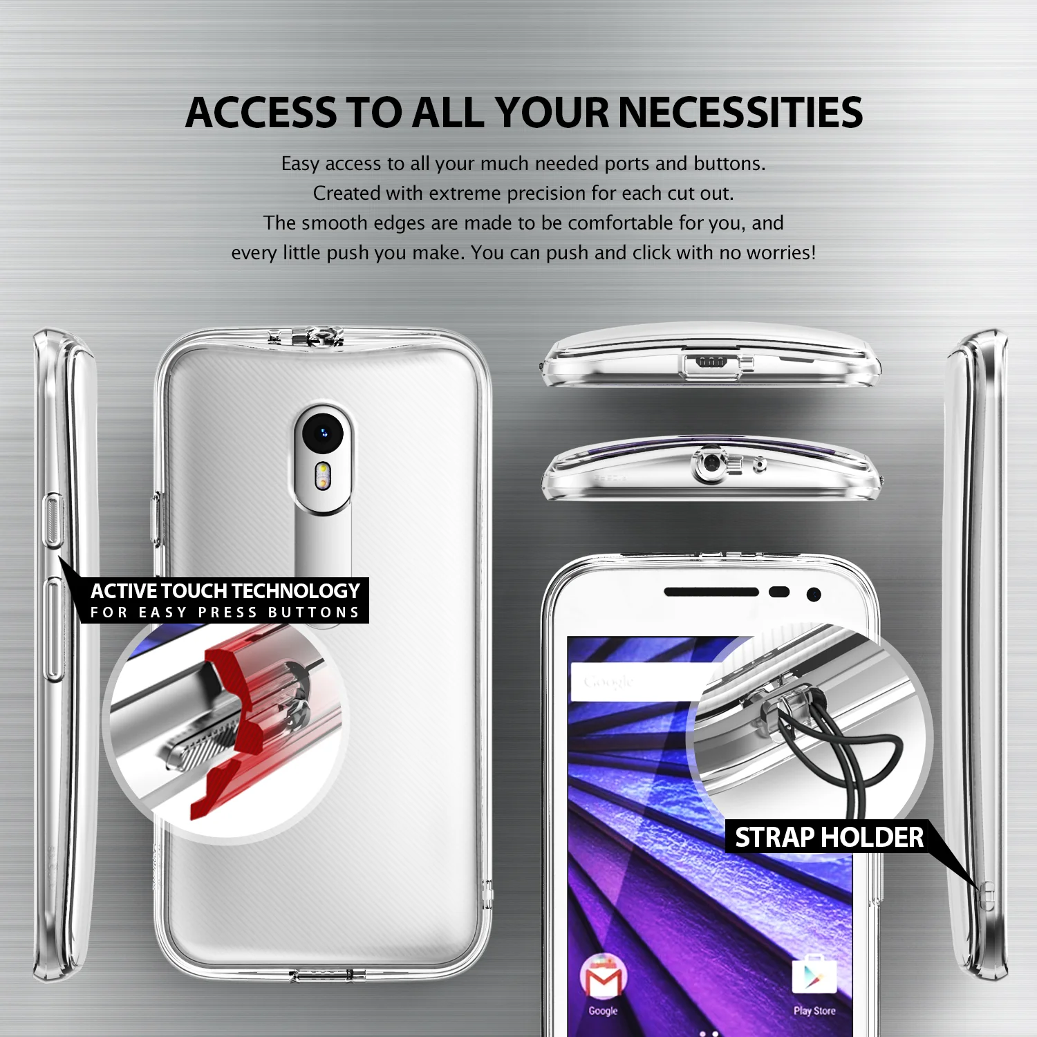 Moto G (2015) Case | Fusion - Smoke Black - Image 5