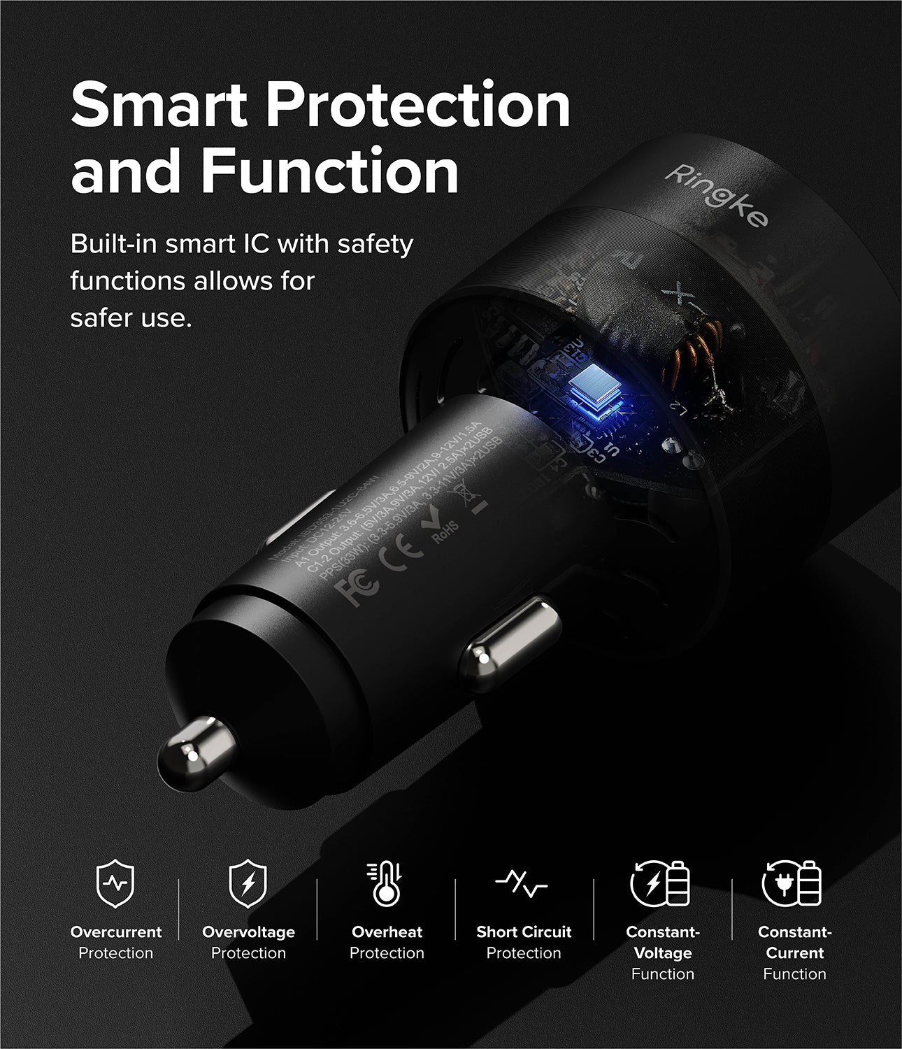 Ringke 3-Port Car Fast Charger - Image 5