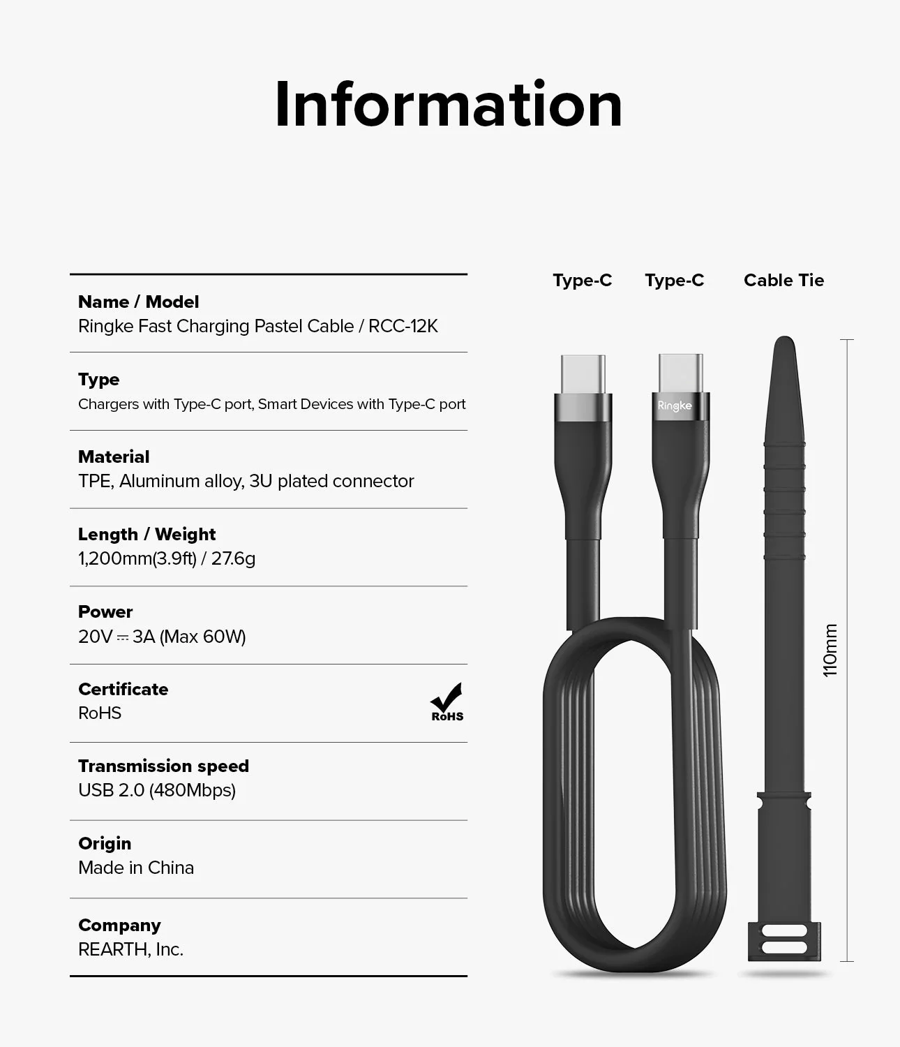Ringke Fast Charging Pastel Cable - C Type-C Type - Image 13