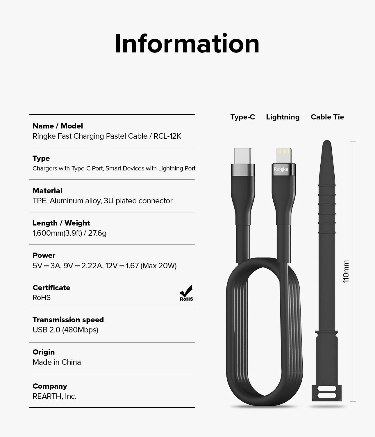 Ringke Fast Charging Pastel Cable - C Type-Lightning - Image 13