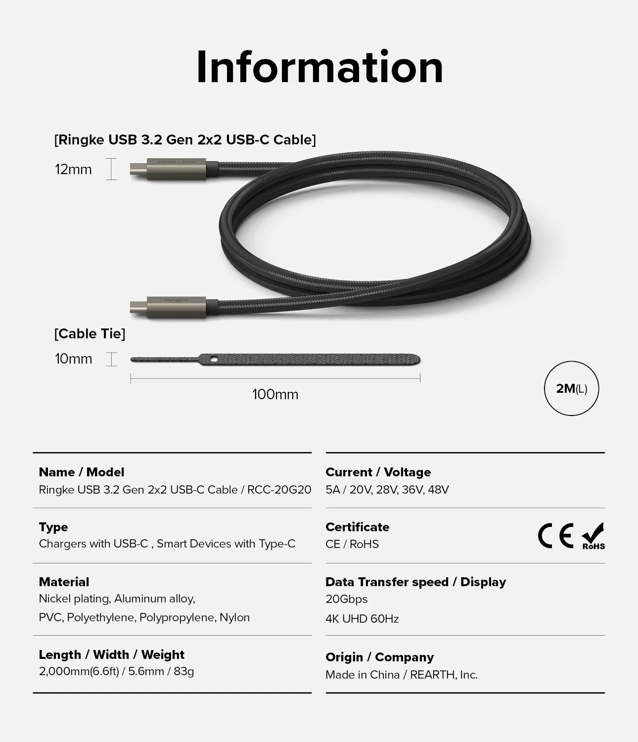 Ringke USB 3.2 Gen 2x2 USB-C Charging Cable - Image 35