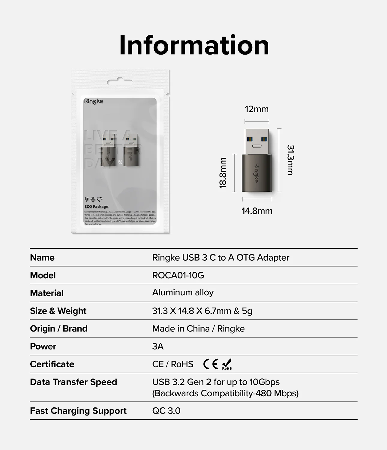 Ringke USB 3 C to A OTG Adapter - Image 11